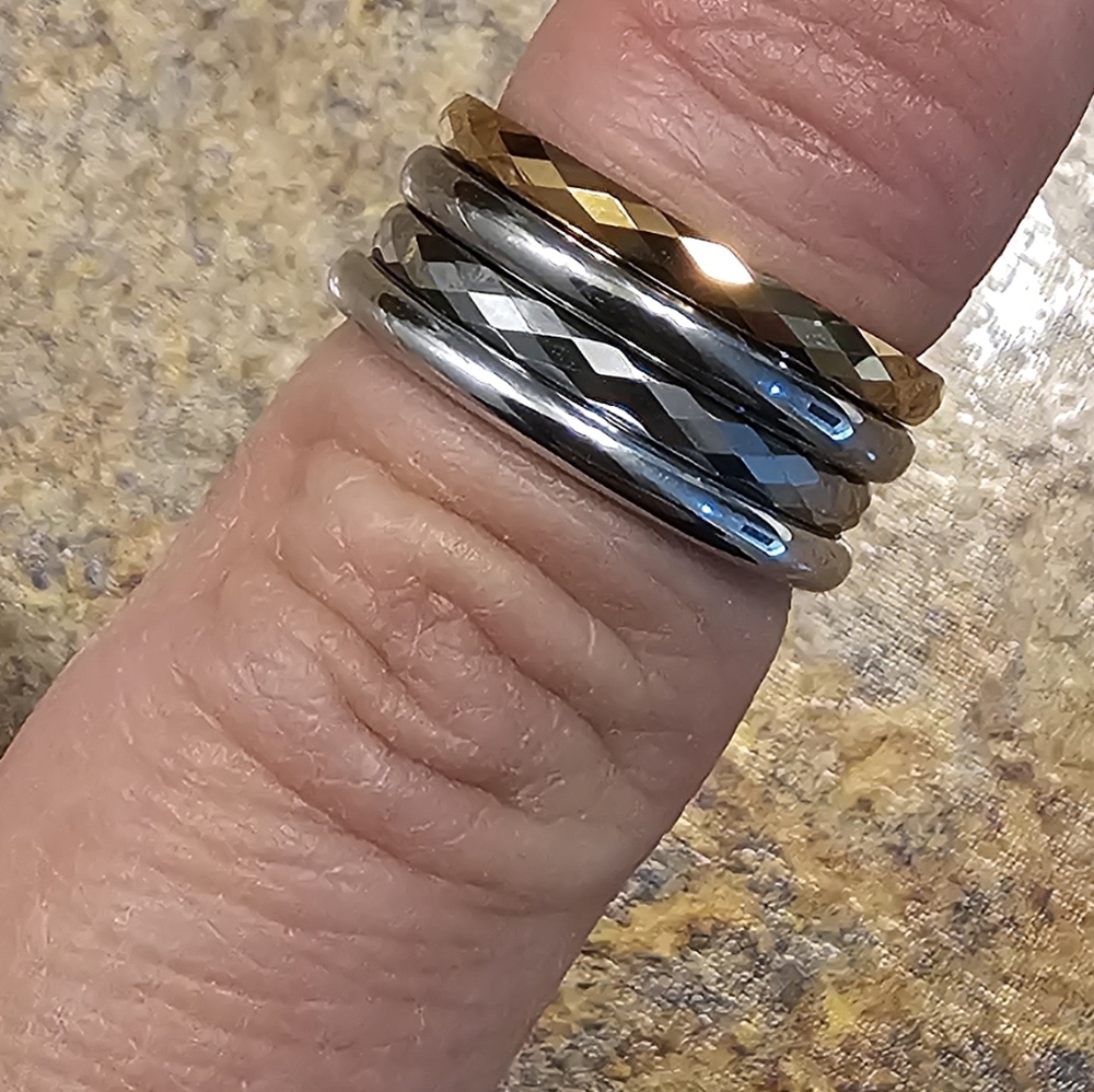 Elegant Gold and Silver Stacking Rings